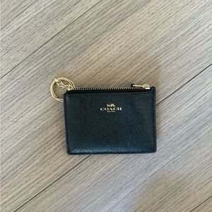 COACH Pebble Leather Mini Skinny Id Case/Card Slot KeyChain